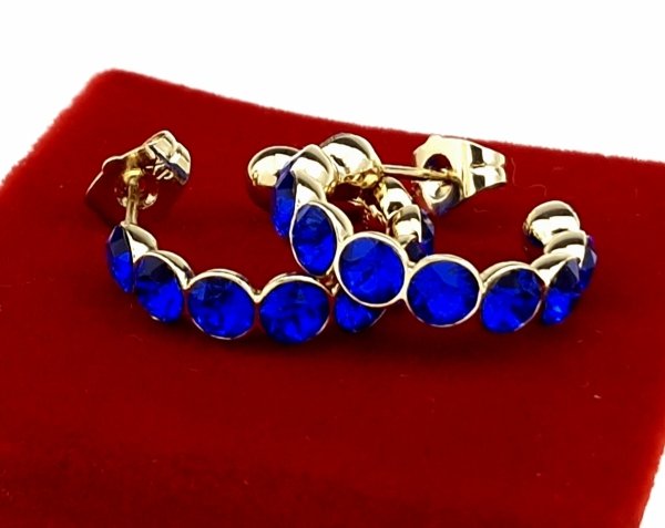 3565 Kolczyki złote pozłacane 14k wiszące Austrian Crystal