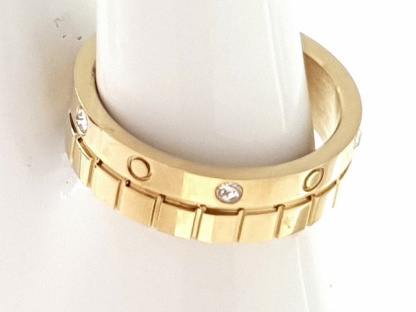 sz218 Pierścionek 16,30mm złoty stal chirurgiczna 