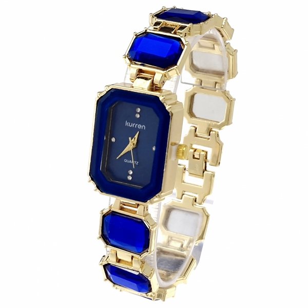 op25 Ekskluzywny damski złoty zegarek błyszczący cyrkonie Kurren klasyk