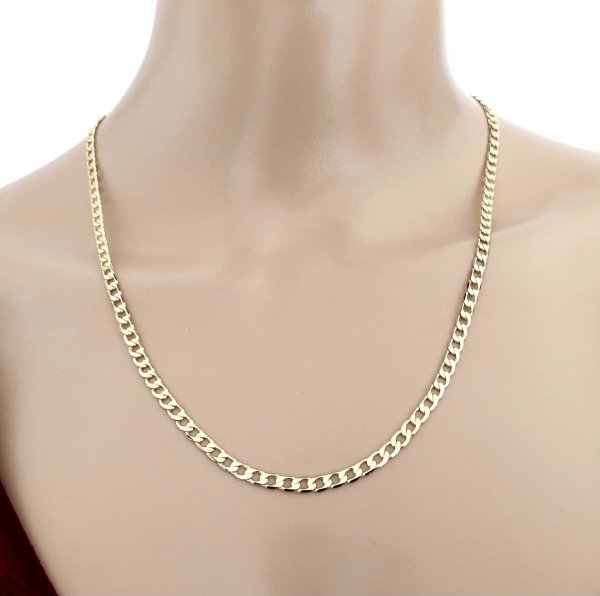 3563 Złoty łańcuszek 45cm naszyjnik pozłacany 14K pancerka