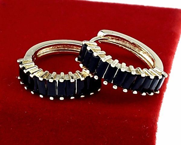 048 Kolczyki złote pozłacane wiszące 14K cyrkonie Viki Lady 