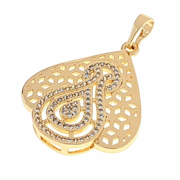 3619 Komplet złoty kolczyki cyrkonie zawieszka pozłacany 18k Xuping 