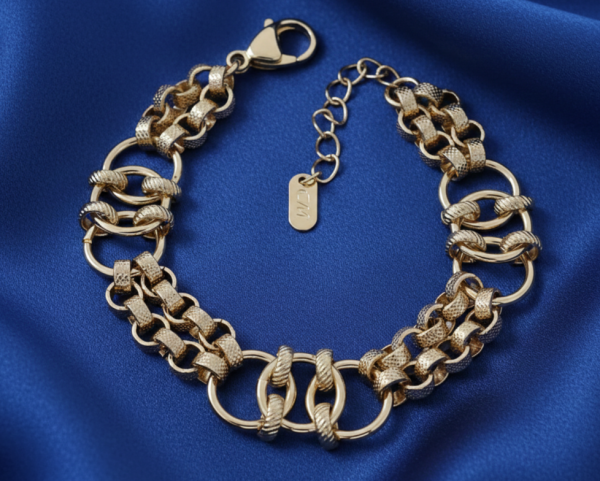 3704 Bransoletka elegancka złota 17+3cm pozłacana 14k 