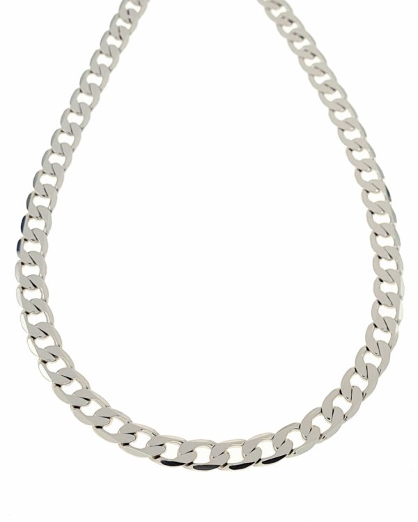 3605B Srebrny łańcuszek 60cm 8mm pozłacany białym złotem Xuping pancerka