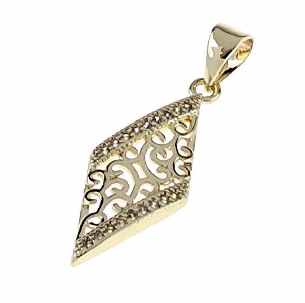 1920d Złota zawieszka błyszcząca pozłacana 14k