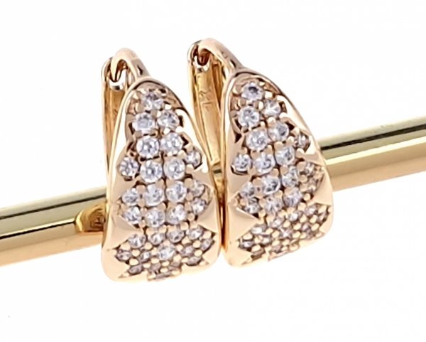 084 Złote kolczyki cyrkonie pozłacane 18k Xuping wiszące 