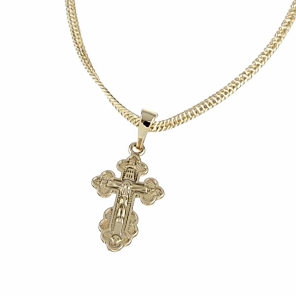 4910 Złota zawieszka  błyszcząca pozłacana 14k Xuping krzyż