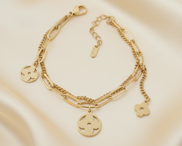 1084 Bransoletka elegancka złota 16+3cm pozłacana 14k 