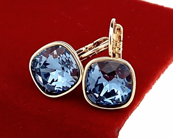 495 Kolczyki złote Austrian Crystal cyrkonia pozłacane 18k Xuping wiszące