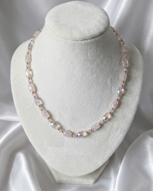 850 Złoty łańcuszek 40+5cm naszyjnik pozłacany 14k kryształki