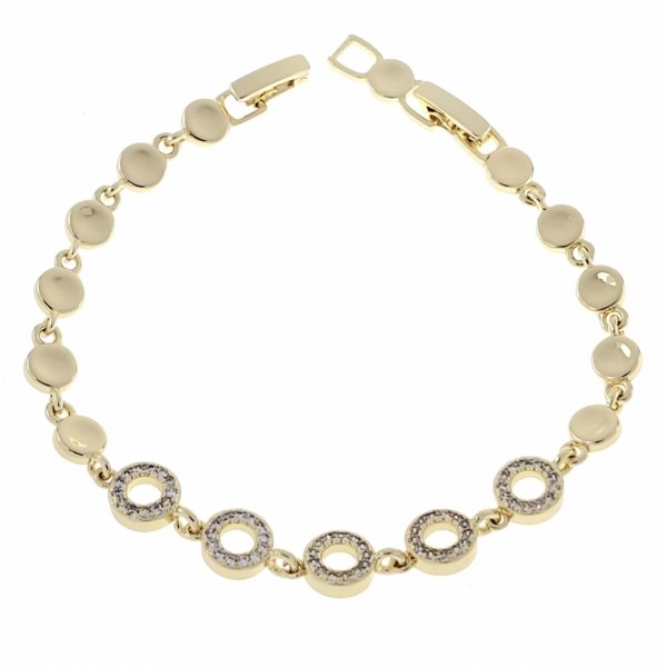 1453 Bransoletka złota elegancka cyrkonie 18,5cm pozłacana 14k Aisadi