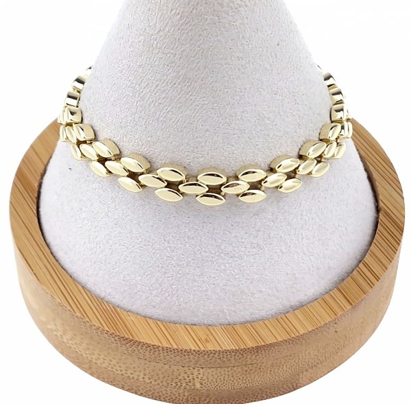 2598 Bransoletka złota elegancka 19cm pozłacana 14k Aisadi