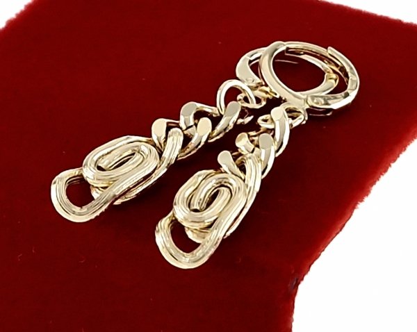 2536 Kolczyki złote pozłacane wiszące 14K 