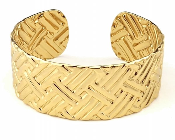 op261 Bransoletka złota 6cm stal chirurgiczna bangla 316L