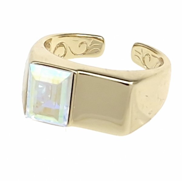 544i Pierścionek złoty pozłacany 14k cyrkonie Austrian Crystal