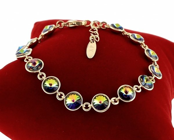 405d Bransoletka elegancka Austrian Crystal złota cyrkonie 17+3 pozłacana 14k Xuping