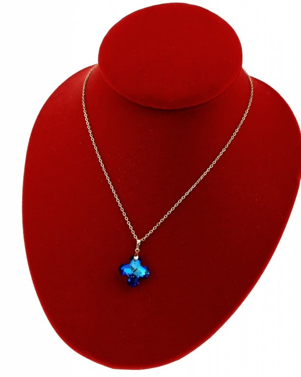 1556 Złoty łańcuszek Austrian Crystal 40+5 naszyjnik pozłacany 14K Xuping