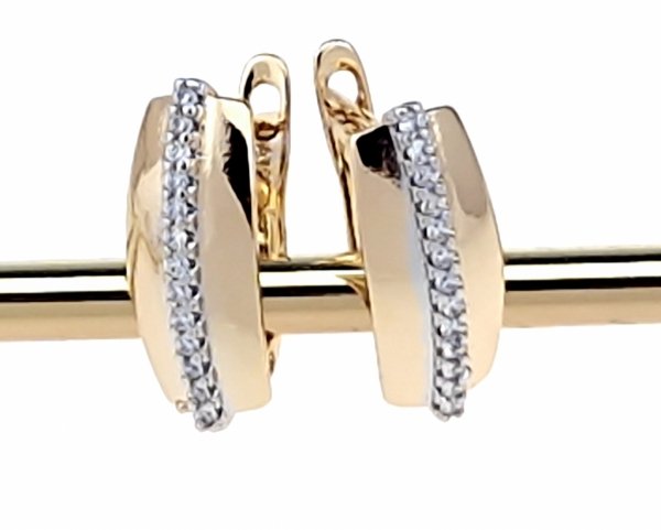0679 Kolczyki złote cyrkonia pozłacane 18k Xuping wiszące