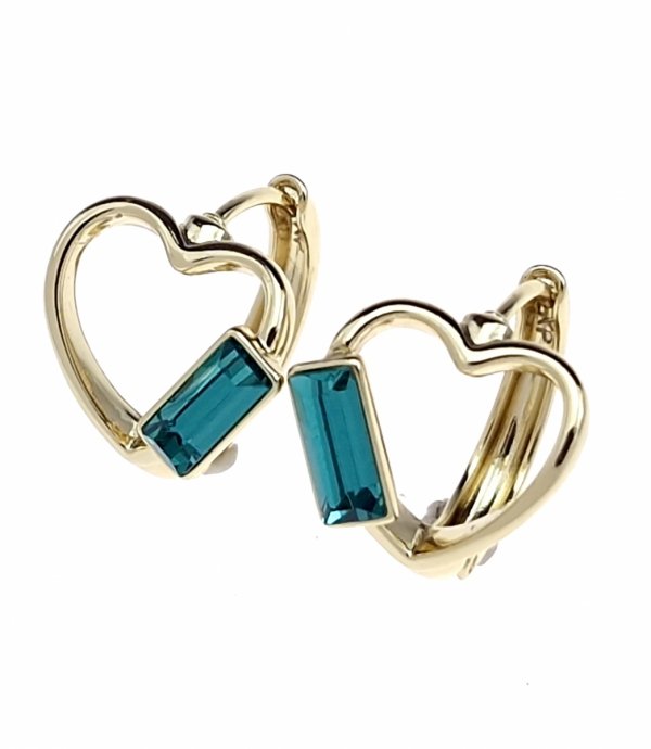 1116 Kolczyki złote pozłacane 14k wiszące Austrian Crystal