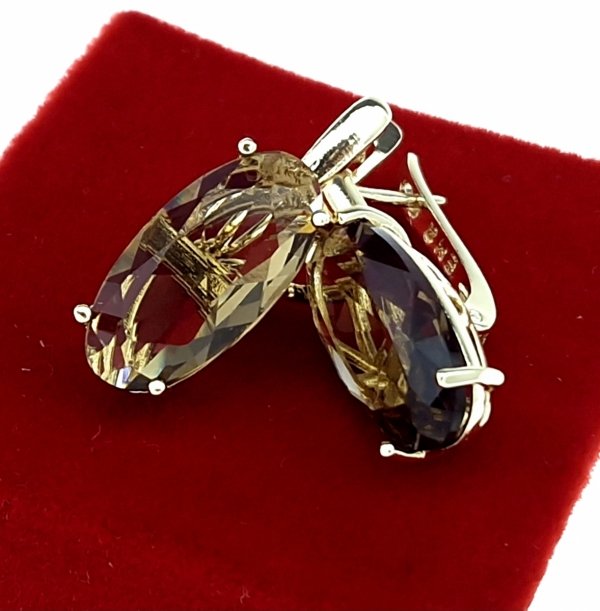 1039 Kolczyki złote pozłacane wiszące 14K 