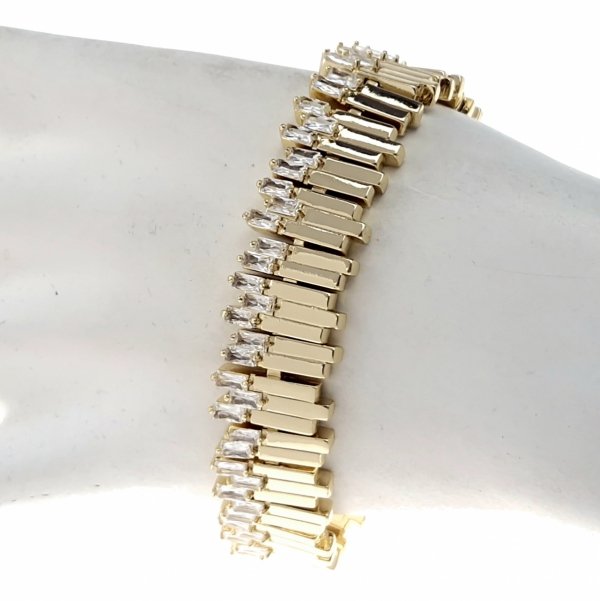 3868 Bransoletka elegancka złota 17+2cm pozłacana 14k 