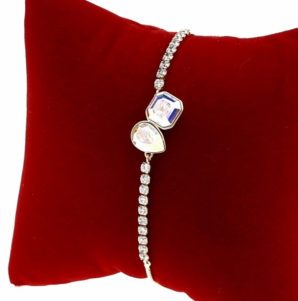 3982 Bransoletka elegancka złota 17+5cm pozłacana 14k Xuping Austrian Crystal