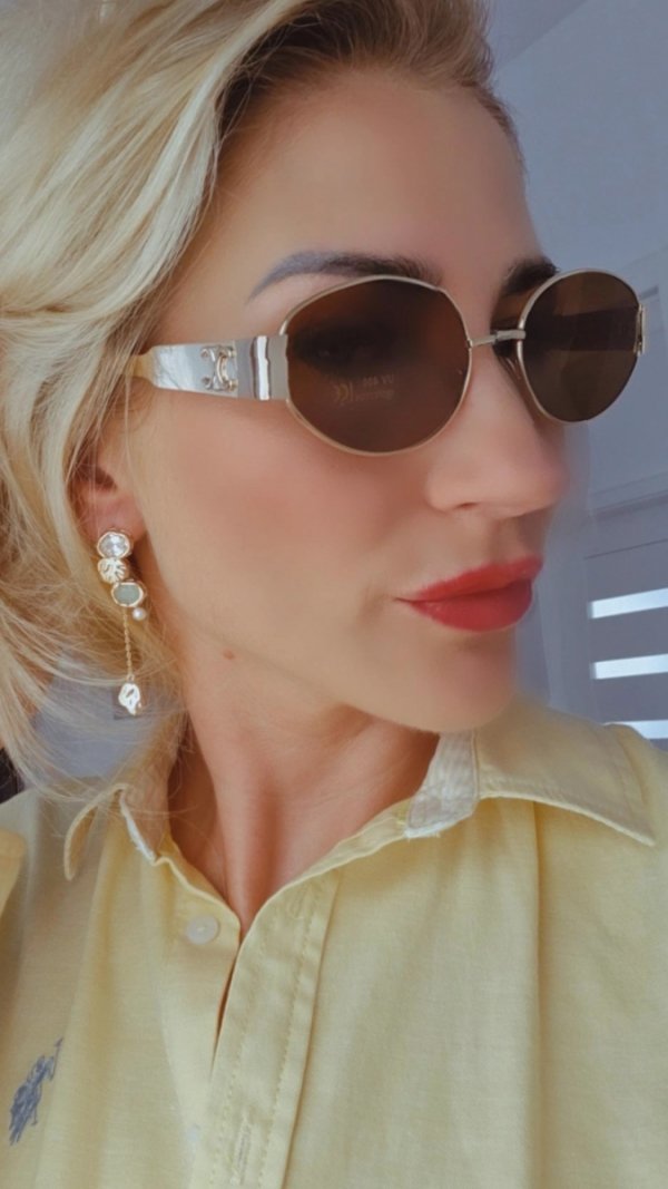ok113 Damskie okulary przeciwsłoneczne muchy ozdobne UV400