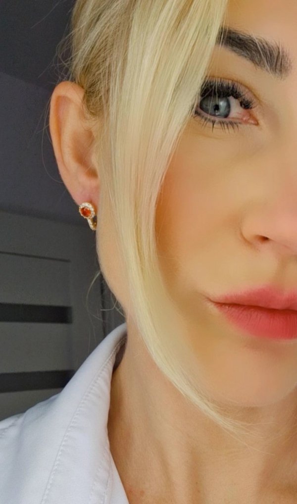 3089 Złote kolczyki cyrkonie pozłacane 18k Xuping angielskie zapięcie 