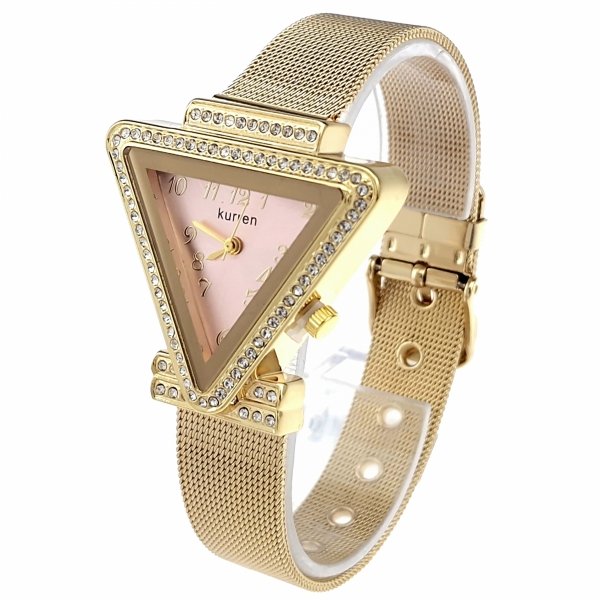 4024 Zegarek damski złoty stal chirurgiczna Kurren elegancki klasyk