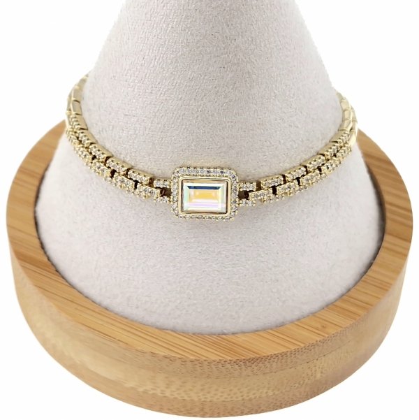 2218b Bransoletka elegancka złota 17+2cm pozłacana 14k Xuping Austrian Crystal