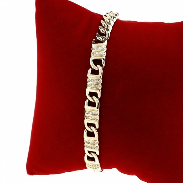 3923 Bransoletka elegancka cyrkonia złota 20cm pozłacana 14k Xuping