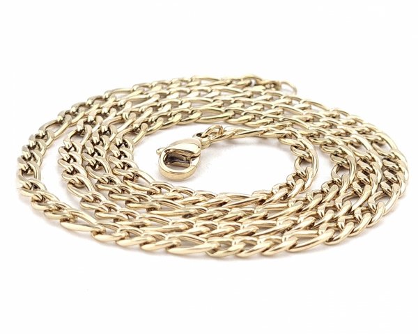3652 Złoty łańcuszek 50cm 3,7mm stal chirurgiczna 