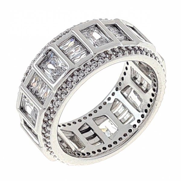 3735b Pierścionek 19,60mm srebrny zaręczynowy pozłacany 18K Xuping