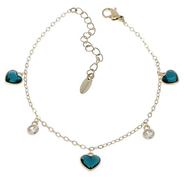 4938 Bransoletka elegancka Austrian Crystal złota cyrkonie 16,5+5 pozłacana 14k Xuping serce