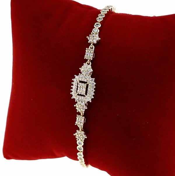 1428 Bransoletka elegancka złota 17+2cm pozłacana 14k Xuping 