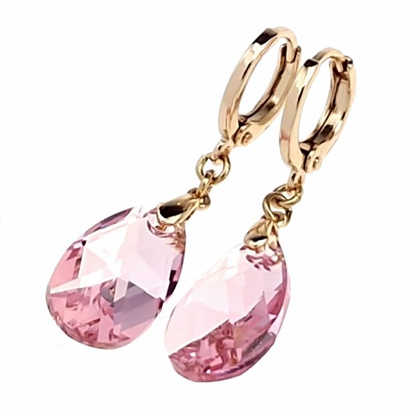 1889 Kolczyki złote Austrian Crystal cyrkonia pozłacane 18k Xuping wiszące