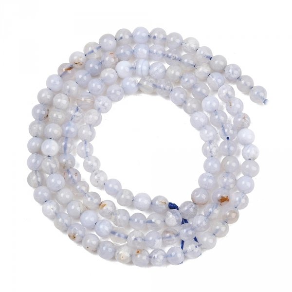4057 Agat okrągły kamień naturalny 3,5mm pasmo 38cm