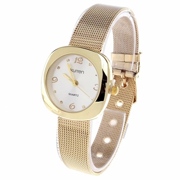 4517 Zegarek damski złoty stal chirurgiczna Kurren elegancki klasyk