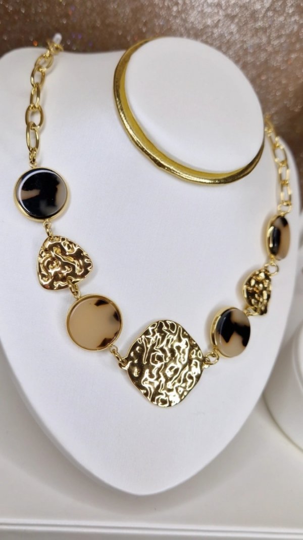 4474 Złoty łańcuszek naszyjnik 45+5cm stal chirurgiczna 316L