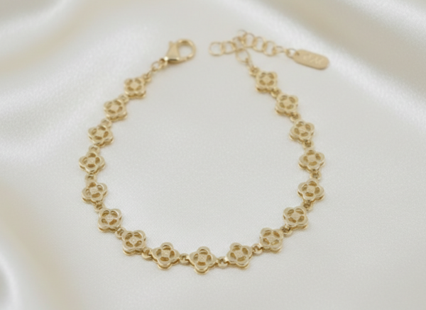 1480a Bransoletka elegancka złota 17+3cm pozłacana 14k 