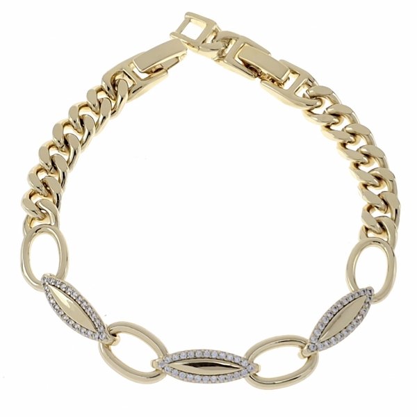 013f Bransoletka elegancka złota 17+2,5cm pozłacana 14k Xuping cyrkonie