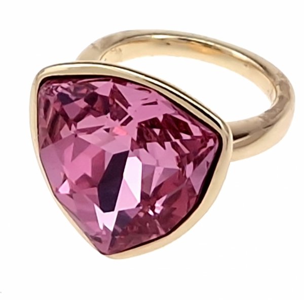 1914i Pierścionek złoty pozłacany 18k cyrkonie Austrian Crystal