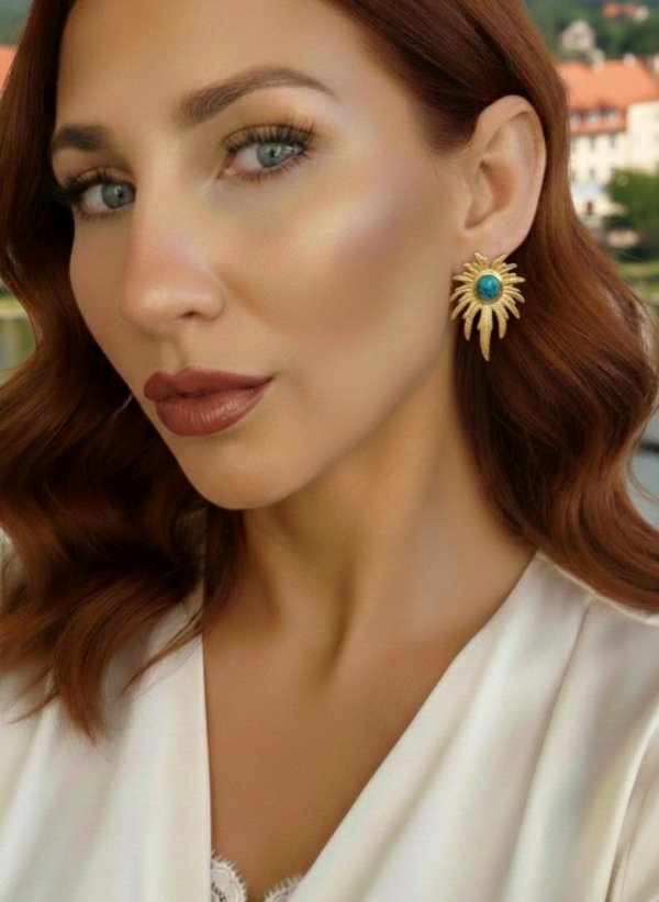 2670 Kolczyki złote stal chirurgiczna wiszące celebrytki 