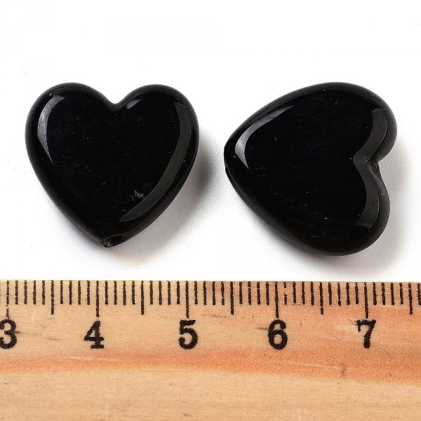 sz100 Półprodukt do wyrobu biżuterii w kształcie serca, czarne