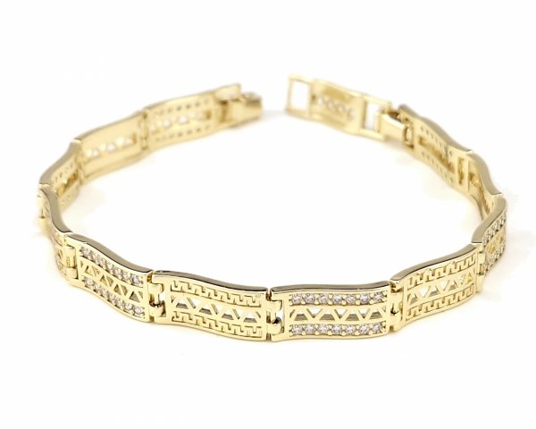 1866 Bransoletka złota elegancka 20cm cyrkonie pozłacana 14k Viki Lady