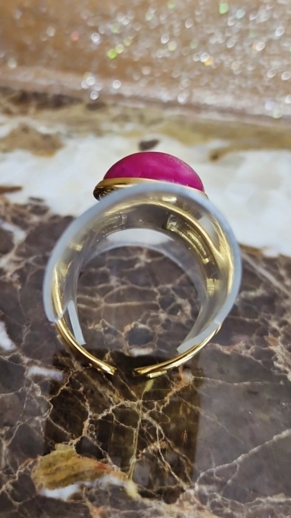 386i Pierścionek złoty stal chirurgiczna 316L regulowany 