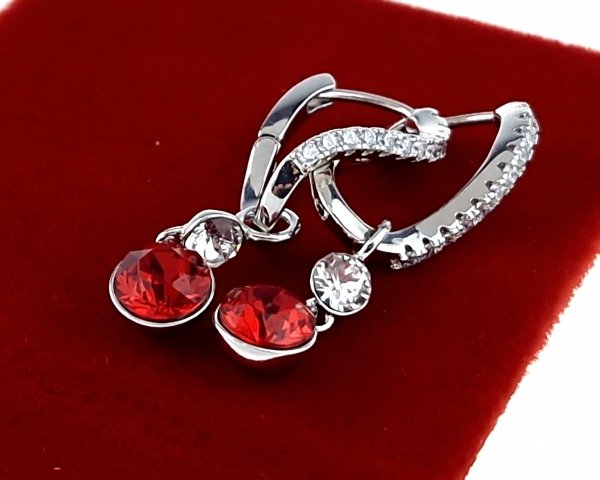 2388 Kolczyki srebrne pozłacane białym złotem wiszące Xuping Austrian Crystal