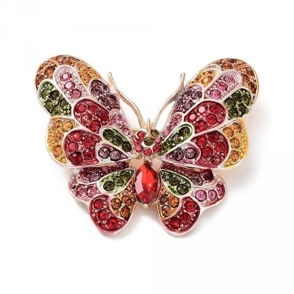 0270 Elegancka broszka przypinka błyszcząca motyl