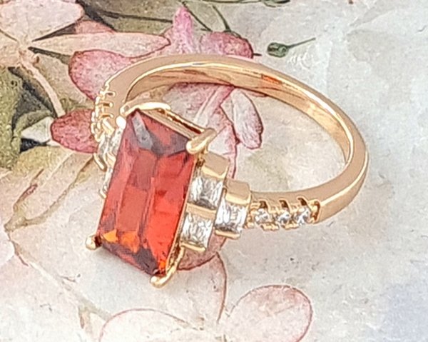 3639 Pierścionek złoty zaręczynowy pozłacany 18k Xuping