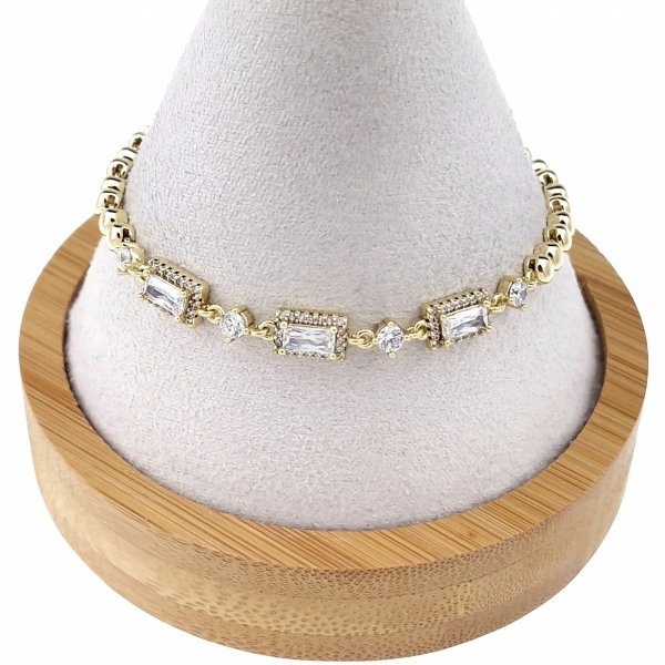4794 Bransoletka elegancka złota 17+2cm pozłacana 14k Xuping cyrkonie